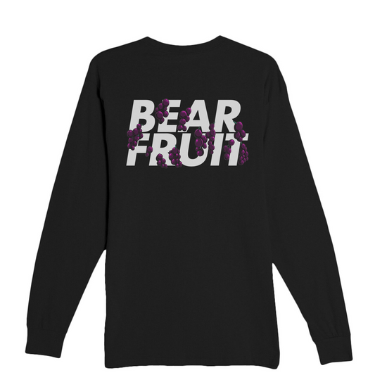 Bear Fruit Vine Long Sleeve Tee - Black