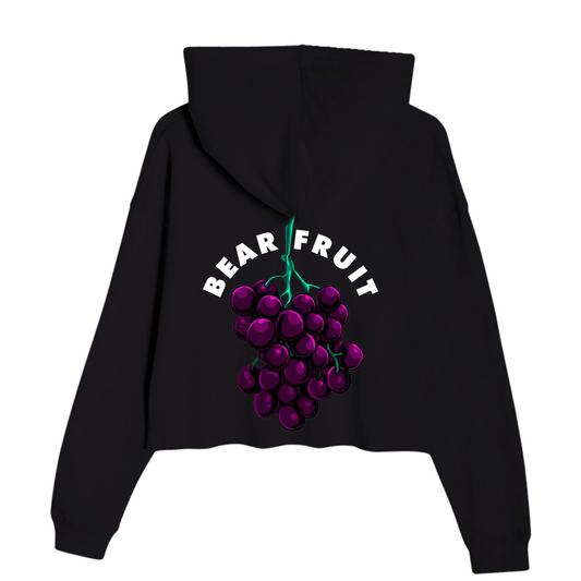 Bear Fruit Crop Hoodie - Black