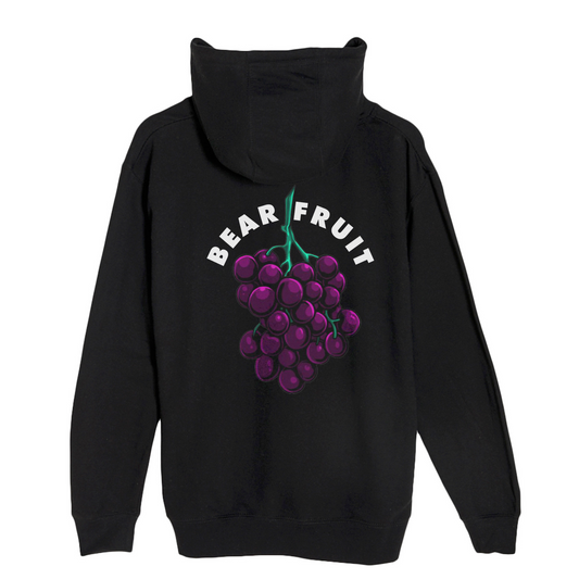 Bear Fruit Grape Heavyweight Hoodie - Black
