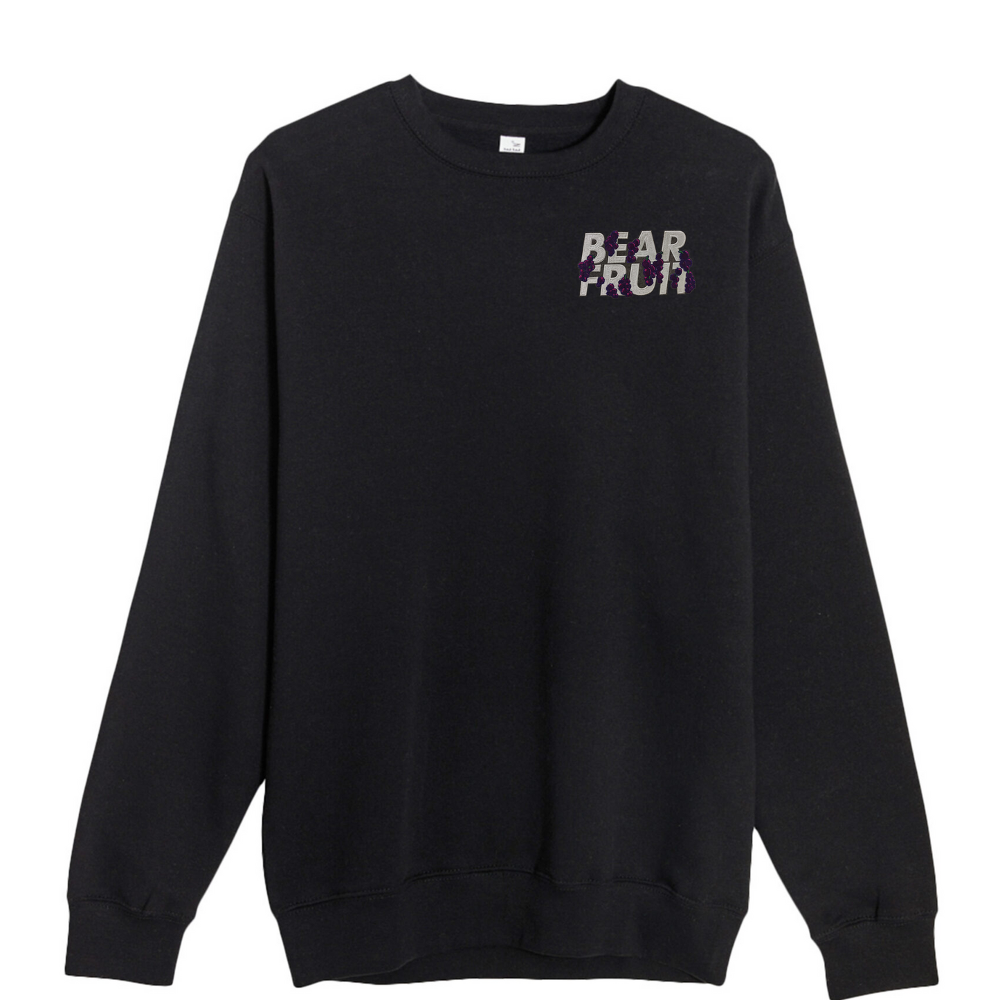 Bear Fruit Grape Patch Premium Crewneck Sweatshirt - Black