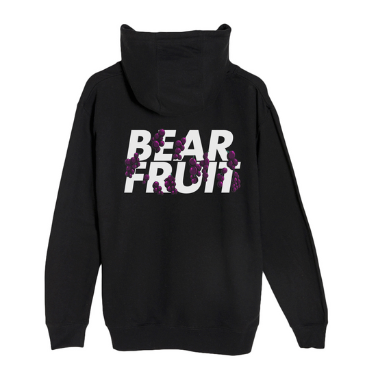 Bear Fruit Vine Heavyweight Hoodie - Black