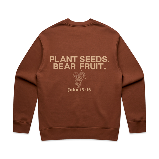 Plant Seeds Crewneck Sweatshirt - Clay